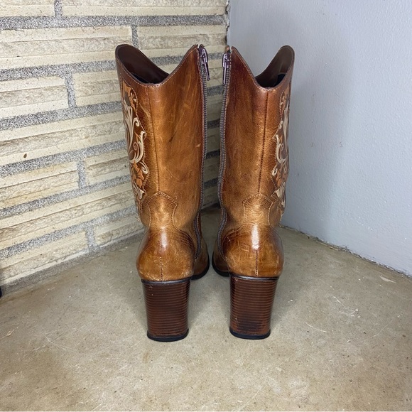 Vintage Matisse Brown Embroidered Western Boots Size 7 - Picture 10 of 13